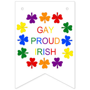 Gay Proud Irish LGBT Rainbow Shamrocks Bunting