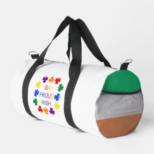 Gay Proud Irish LGBT Rainbow Shamrocks Duffle Bag