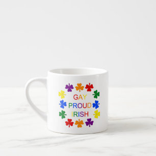 Gay Proud Irish LGBT Rainbow Shamrocks Espresso Cup
