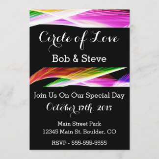 Gay Rainbow Art Wedding Invitation