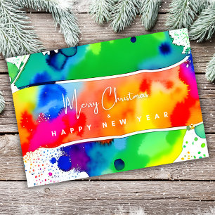 Gay Rainbow Christmas Holiday Card
