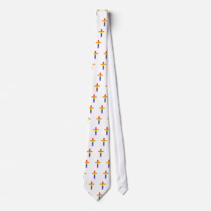 Gay Rainbow Cross 2 Tie