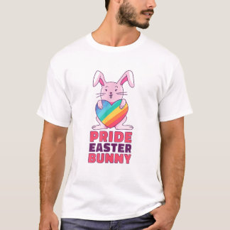 Gay Rainbow Design Bunny For Pride Easter Rabbit C T-Shirt