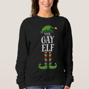 Gay Rainbow Elf Matching Family Group Christmas Pa Sweatshirt