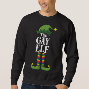 Gay Rainbow Elf Matching Family Group Christmas Pa Sweatshirt