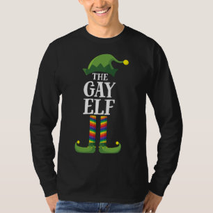 Gay Rainbow Elf Matching Family Group Christmas Pa T-Shirt