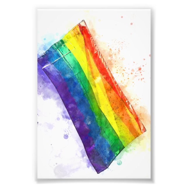 Gay rainbow flag photo print (Front)