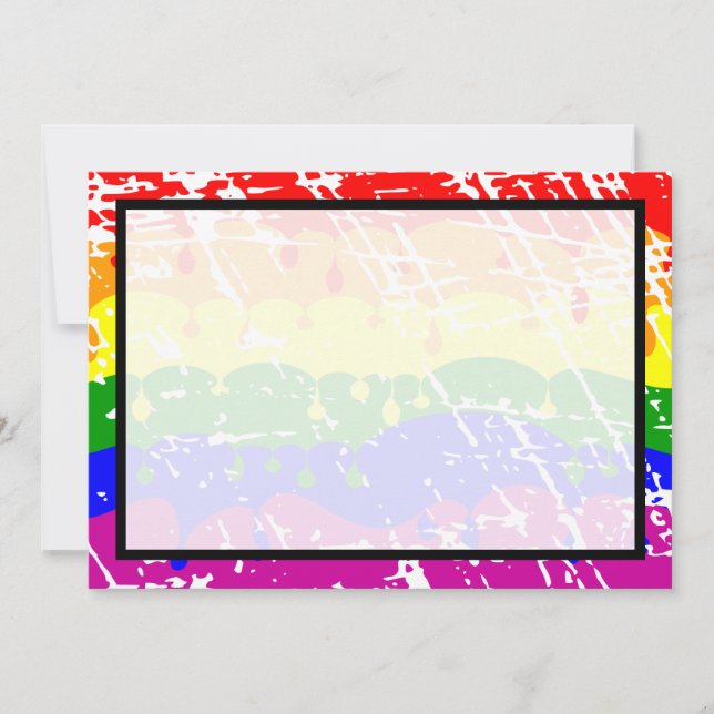 Gay Rainbow Freedom Flag  Wedding Save the Date (Front)