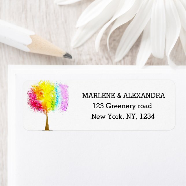 Gay Rainbow LGBT Lesbian Pride Watercolor Labels (Insitu)