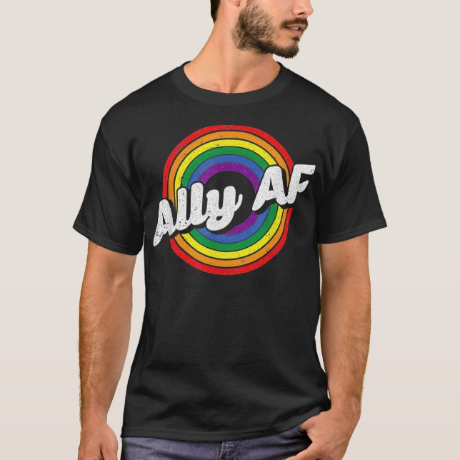 Gay Rainbow Pride Ally Af Lgbt Awareness Flag Equa T-Shirt (Front)