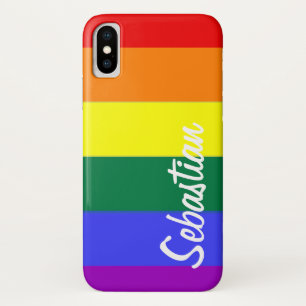 Gay Rainbow Pride Personalised iPhone X Case