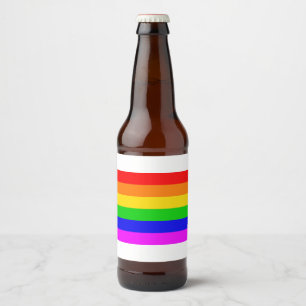 Gay Rainbow Transgender Rainbow Flag Beer Bottle Label