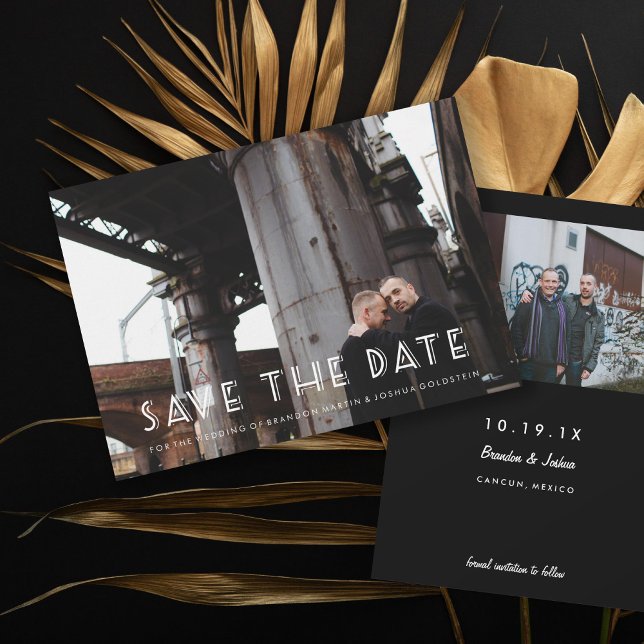 Gay Retro Art Deco Photo Save the Date (Creator Uploaded)