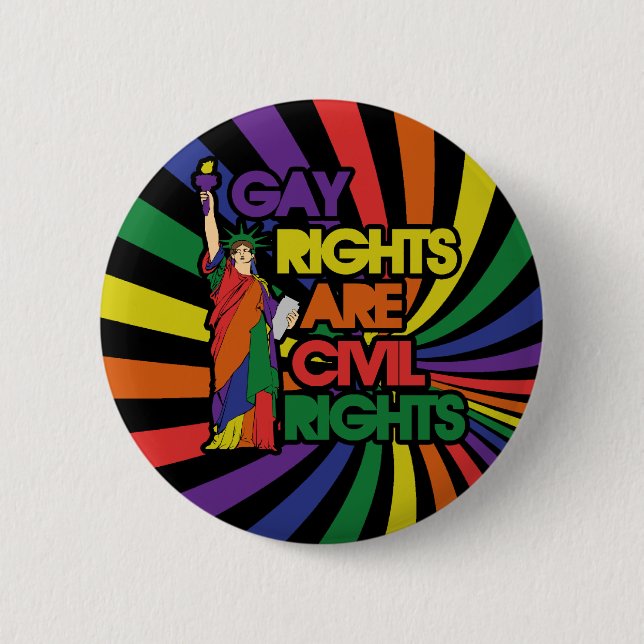 Gay rights are civil rights 6 cm round badge (Front)