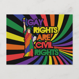 Gay rights are civil rights postcard
