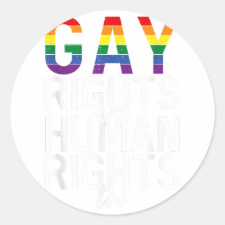 Gay Rights are Human Rights too Bisexual Lesbian G Classic Round Sticker