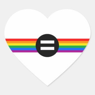 Gay Rights Flag Heart Sticker