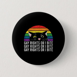 Gay Rights Or I Bite Lgbt Cat Ally Pride Month Men 6 Cm Round Badge