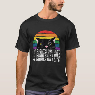 Gay Rights Or I Bite LGBT Cat Ally Pride Month Men T-Shirt