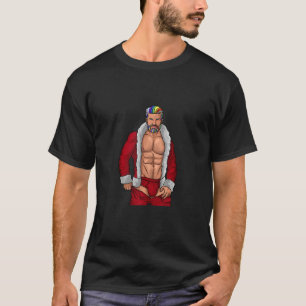 Gay Santa Claus LGBTQ Rainbow Christmas Xmas Gift  T-Shirt