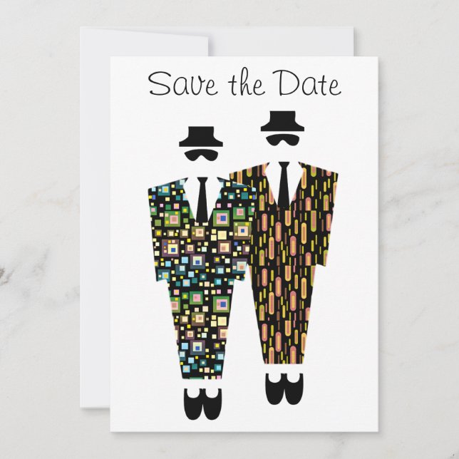 Gay Save The Date Announcement Card (Front)