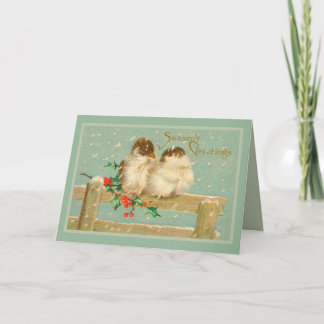 Gay Season's Greetings Two Birds on a Fence Holiday Card
