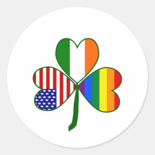 Gay Shamrock Classic Round Sticker