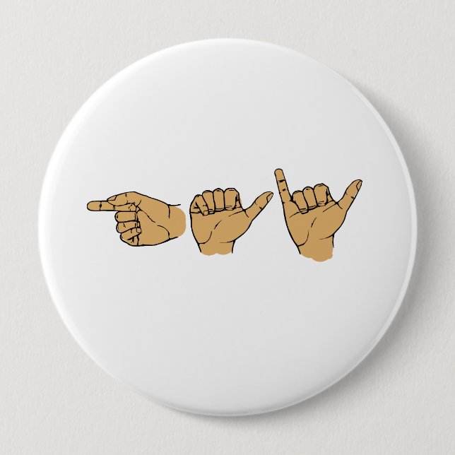 Gay Sign Language 10 Cm Round Badge (Front)