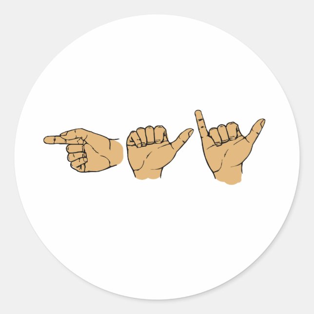 Gay Sign Language Classic Round Sticker (Front)