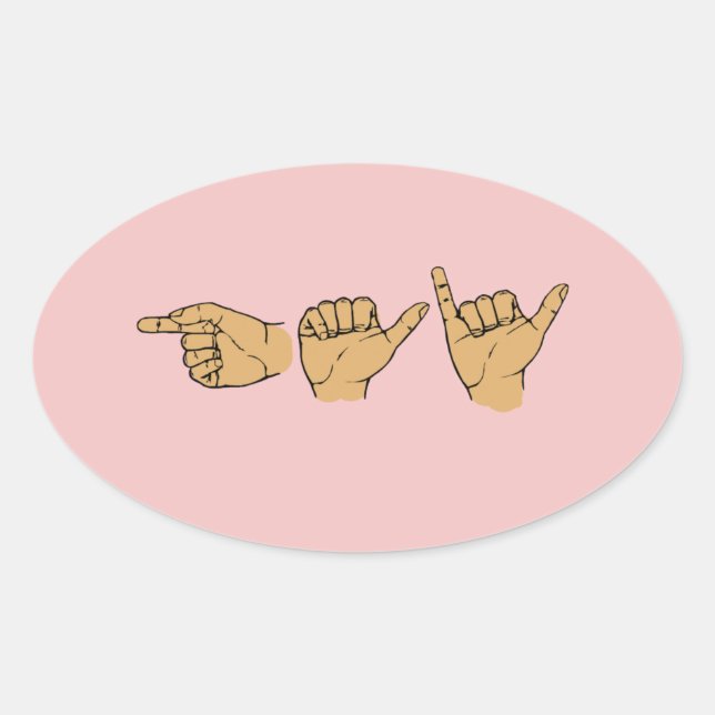 GAY SIGN LANGUAGE OVAL STICKER (Front)