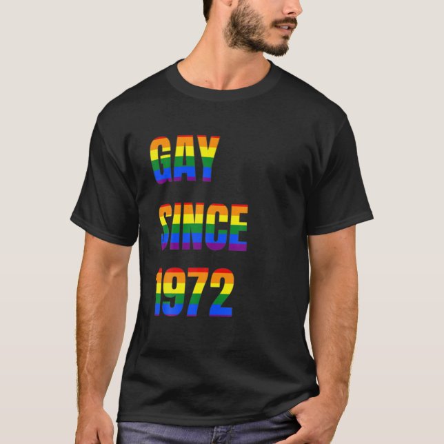 Gay Since 1972 It Is My Birthday LGBT Beautiful Gi T-Shirt (Front)