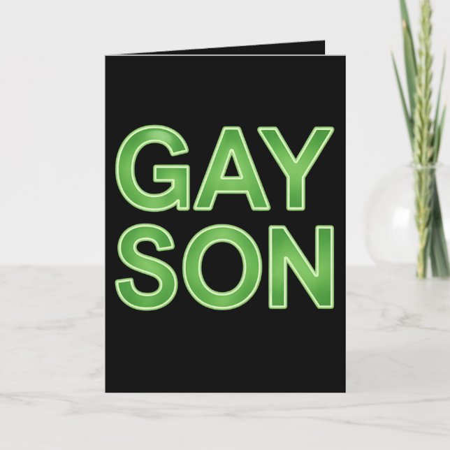 Gay Son Funny LGBTQ Pride Card (Front)