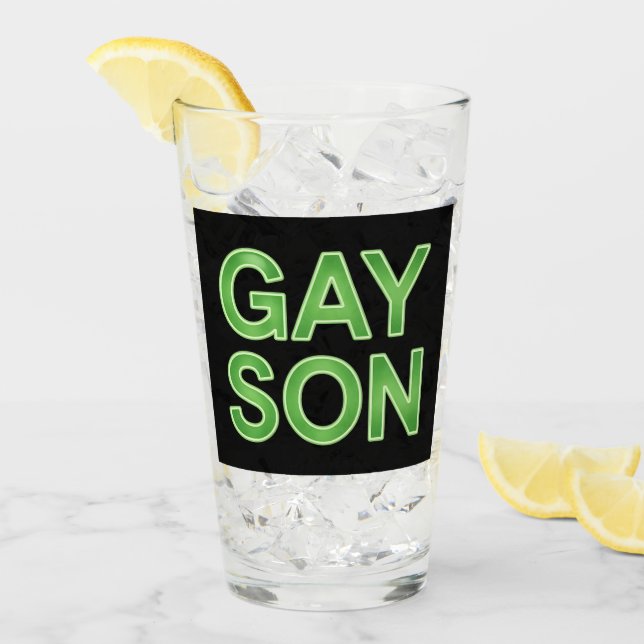 Gay Son Funny LGBTQ Pride Glass (Front Ice)
