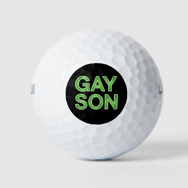 Gay Son Funny LGBTQ Pride Golf Balls (Front)