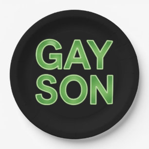 Gay Son Funny LGBTQ Pride Paper Plate