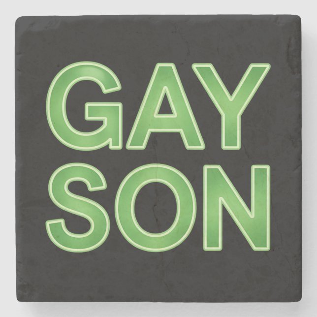 Gay Son Funny LGBTQ Pride Stone Coaster (Front)