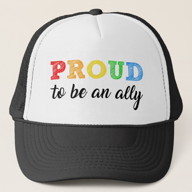 Gay Straight Alliance Ally Trucker Hat (Front)