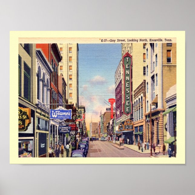 Gay Street, Knoxville, Tennessee Vintage  Poster (Front)