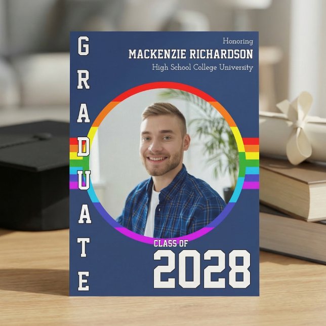 Gay Student Pride Rainbow Graduation Announcement  (Creator Uploaded)