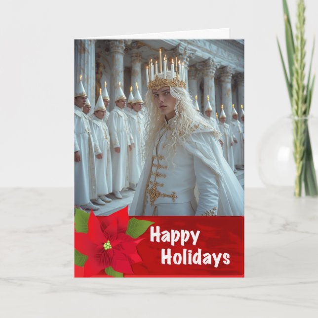 Gay Swedish LightFest of St. Lucian Christmas Card (Front)