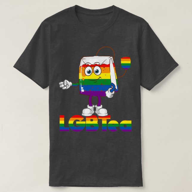 Gay Tea Lover Shirt LGBTEA Funny LGBT Pun (Design Front)