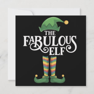 Gay The Fabulous Elf Matching Family Group Xmas Holiday Card