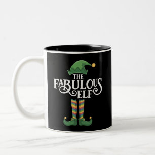 Gay The Fabulous Elf Matching Family Group Xmas Two-Tone Coffee Mug