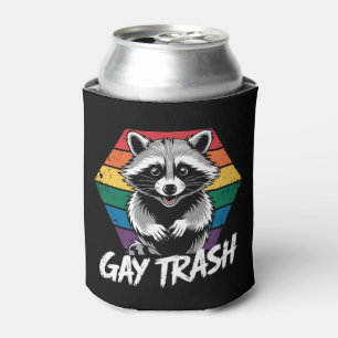 Gay Trash Racoon LGBTQ Pride Vintage Can Cooler