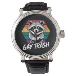 Gay Trash Racoon LGBTQ Pride Vintage Watch