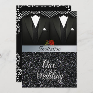 Gay Tuxedo Wedding Invitation