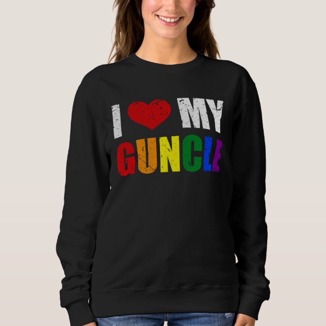 Gay Uncle Guncle Pride Month LGBT homosexual Rainb Sweatshirt (Front)