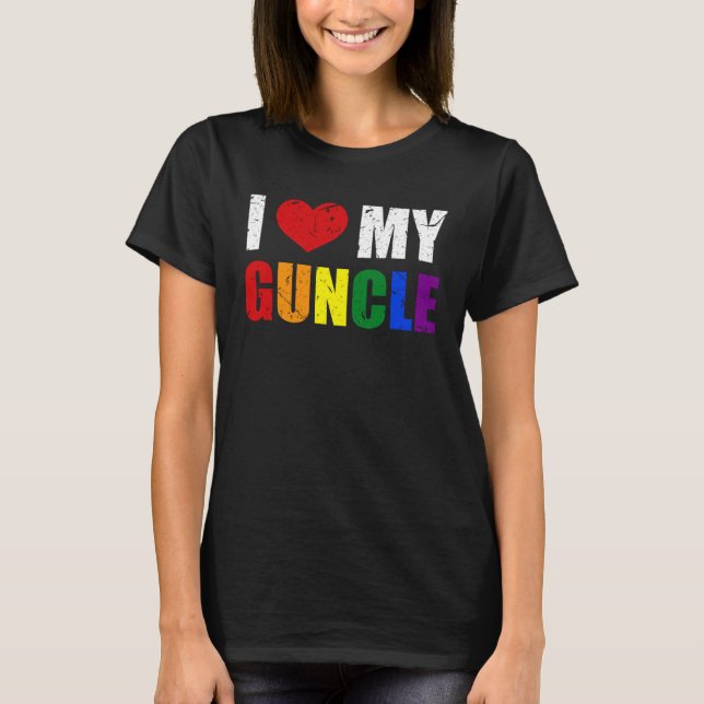 Gay Uncle Guncle Pride Month LGBT homosexual Rainb T-Shirt (Front)