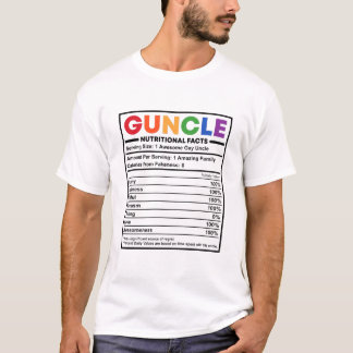 Gay Unlce Pride Rainbow Guncle Nutrition Facts T-Shirt