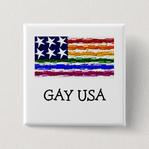 GAY USA 15 CM SQUARE BADGE